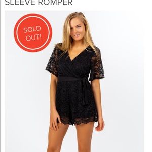 Francescas Black Lace Romper